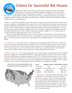 Criteria for Successful Bat Houses