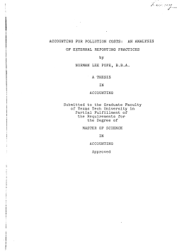 ACCOUNTING FOR POLLUTION COSTS: AN ANALYSIS OF