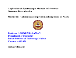 Application of Spectroscopic Methods in Molecular Structure