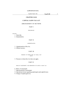 CHAPTER 81:20 CAPITAL GAINS TAX ACT ARRANGEMENT OF