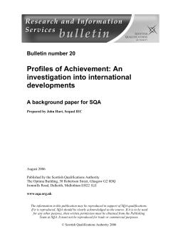 Profiles of Achievement: An investigation into international