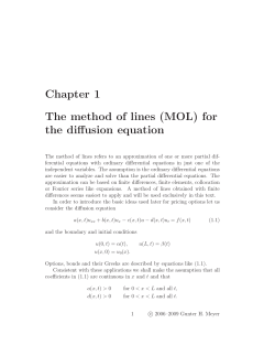 Chapter 1 The method of lines (MOL) for the diffusion equation