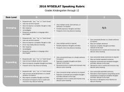 NYSESLAT Speaking rubric