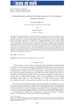 Understanding Rising Income Inequality in Germany, 1999/2000