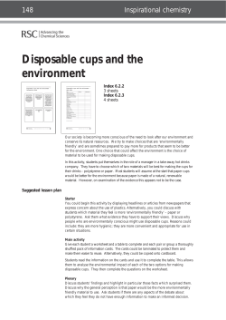Disposable cups and the environment