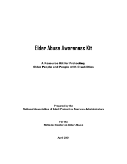 Elder Abuse Awareness Kit - National Adult Protective Services