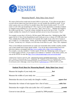 Measuring Runoff&mdash;Rain, Rain, Goes Away!