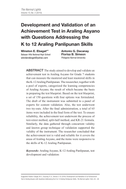 Development and Validation of an Achievement Test in Araling