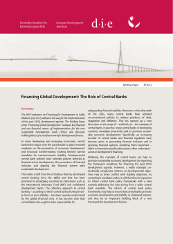 Financing Global Development: The Role of Central Banks