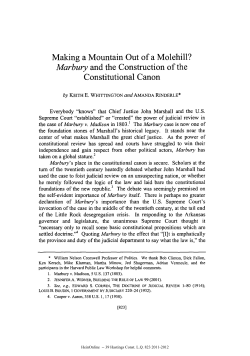 Making a Mountain Out of a Molehill? Marbury and the Construction