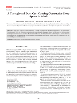 A Thyroglossal Duct Cyst Causing Obstructive Sleep Apnea in Adult