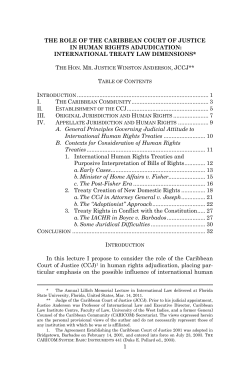 1 the role of the caribbean court of justice in human rights