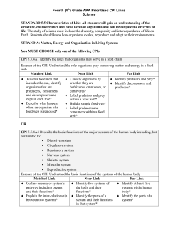 Grade 4 Science CPI Links