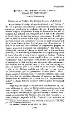 Justice and Other Non-Economic Goals of Antitrust