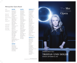 TrisTan und isolde - Metropolitan Opera