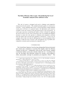 The Rule of Reason After Leegin