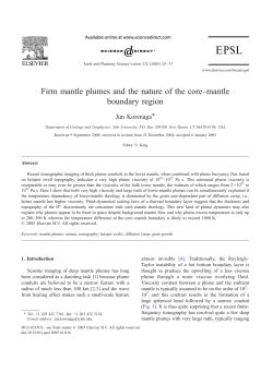 Firm mantle plumes and the nature of the core&ndash;mantle boundary