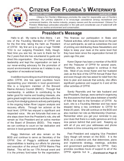 February (Volume 21 Issue 1) - Citizens for Florida`s Waterways