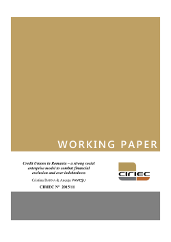 Credit Unions in Romania - a strong social