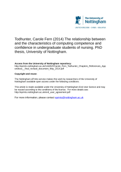 Todhunter, Carole Fern (2014) The relationship between and the