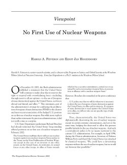 NPR10.2: No First Use of Nuclear Weapons