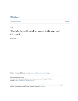 The Machiavellian Marxism of Althusser and Gramsci