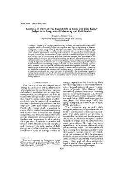 Estimates of Daily Energy Expenditure in Birds: The Time