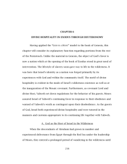 Chapter 6: Divine Hospitality in Exodus through Deuteronomy