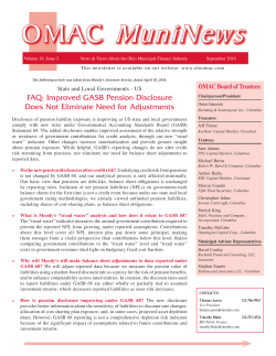 FAQ: Improved GASB Pension Disclosure Does Not Eliminate Need