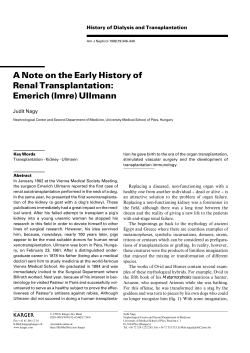 A Note on the Early History of Renal Transplantation