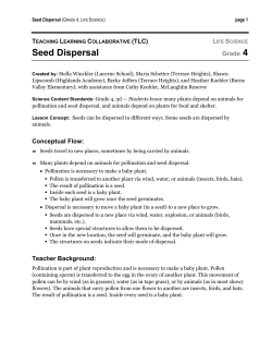 Seed Dispersal - Lake Science Collaborative Teacher Lesson Plans