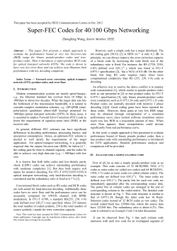 Super-FEC Codes for 40/100 Gbps Networking