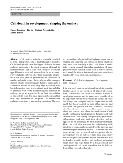 Cell death in development: shaping the embryo