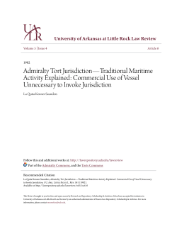 Admiralty Tort Jurisdiction&mdash;Traditional Maritime Activity Explained