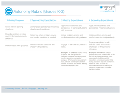 Autonomy Rubric (Grades K-2)