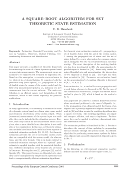 a square-root algorithm for set theoretic state estimation