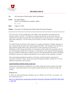 University of Utah Drug and Alcohol Abuse Prevention Program