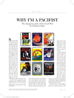 Baker Why I`m a Pacifist - Congregation Dorshei Tzedek