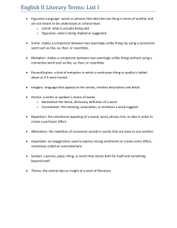 English II Literary Terms: List I