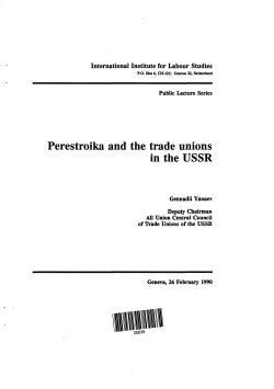 Perestroika and the trade unions in the USSR