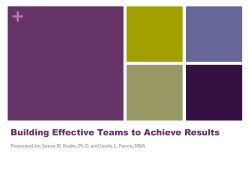 Building Effective Teams to Achieve Results