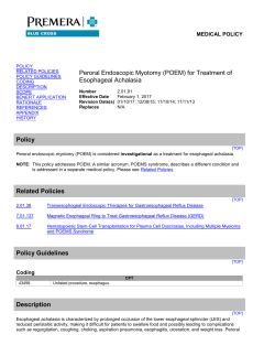 2.01.91 Peroral Endoscopic Myotomy (POEM)