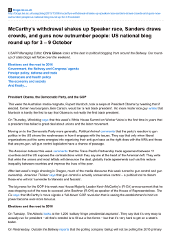 McCarthy`s withdrawal shakes up Speaker race, Sanders draws