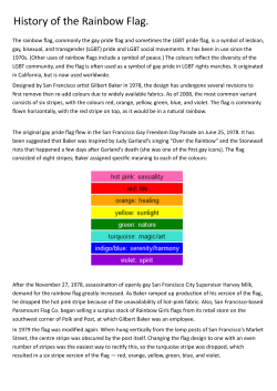 History of the Rainbow Flag.