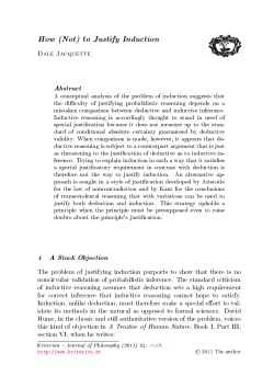 (Not) to Justify Induction - KRITERION | Journal of Philosophy
