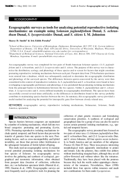 Ecogeographic surveys as tools for analyzing potential reproductive