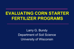 evaluating corn starter fertilizer programs