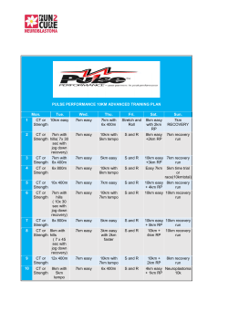 10km Advanced Training Plan