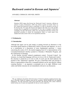 Backward control in Korean and Japanese