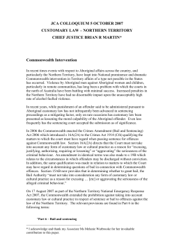 Customary Law - The Supreme Court of the Northern Territory